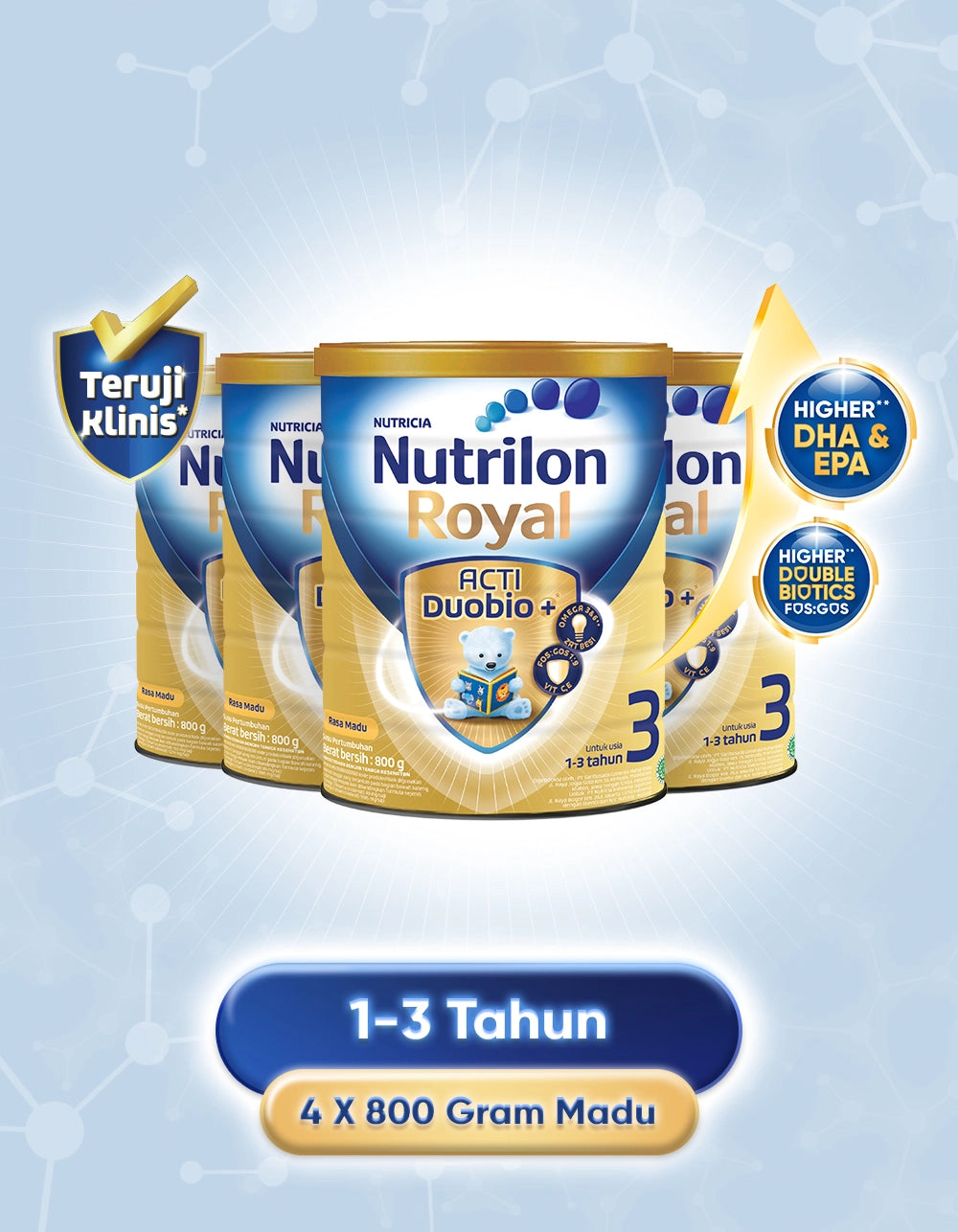 Nutrilon Royal 3 Madu 800g x 4Pcs